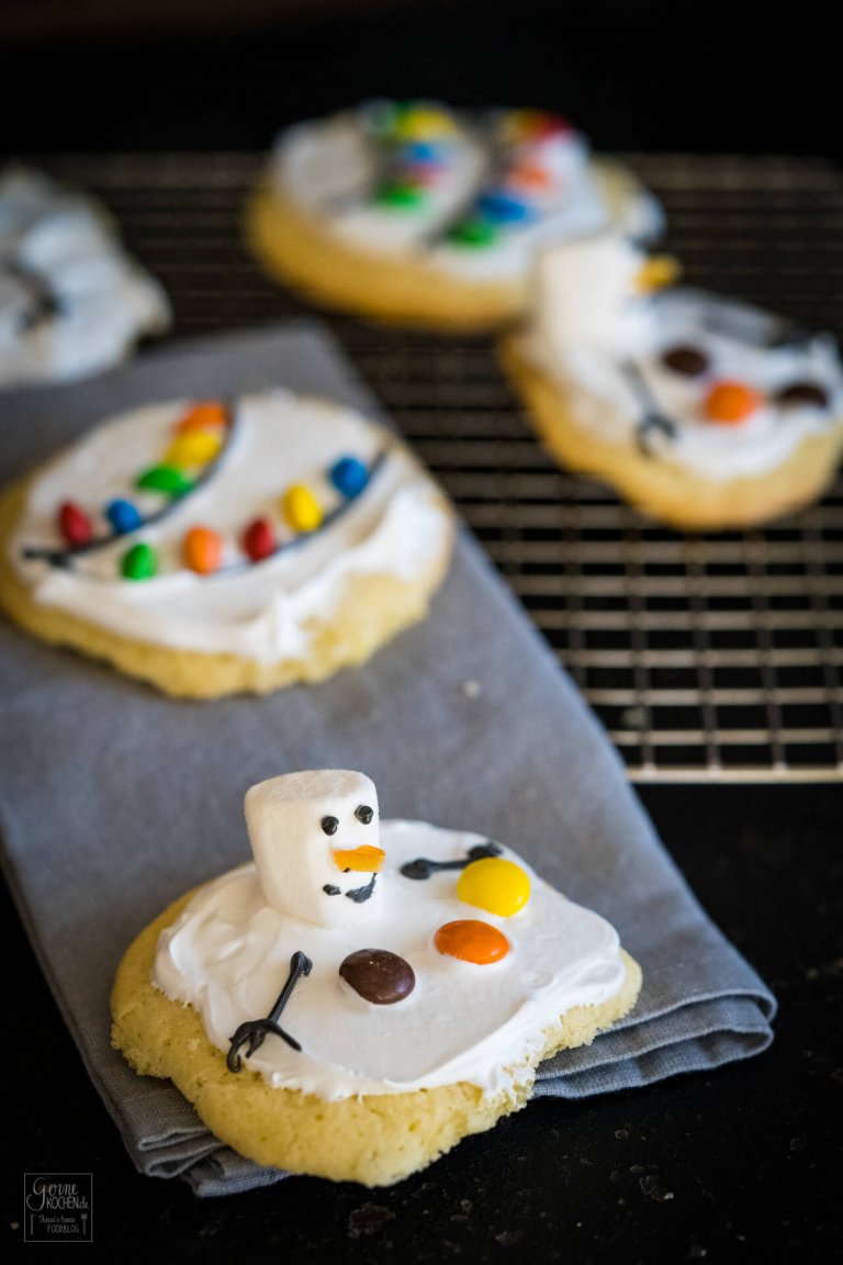 melted snowman cookies geschmolzene schneemannkekse