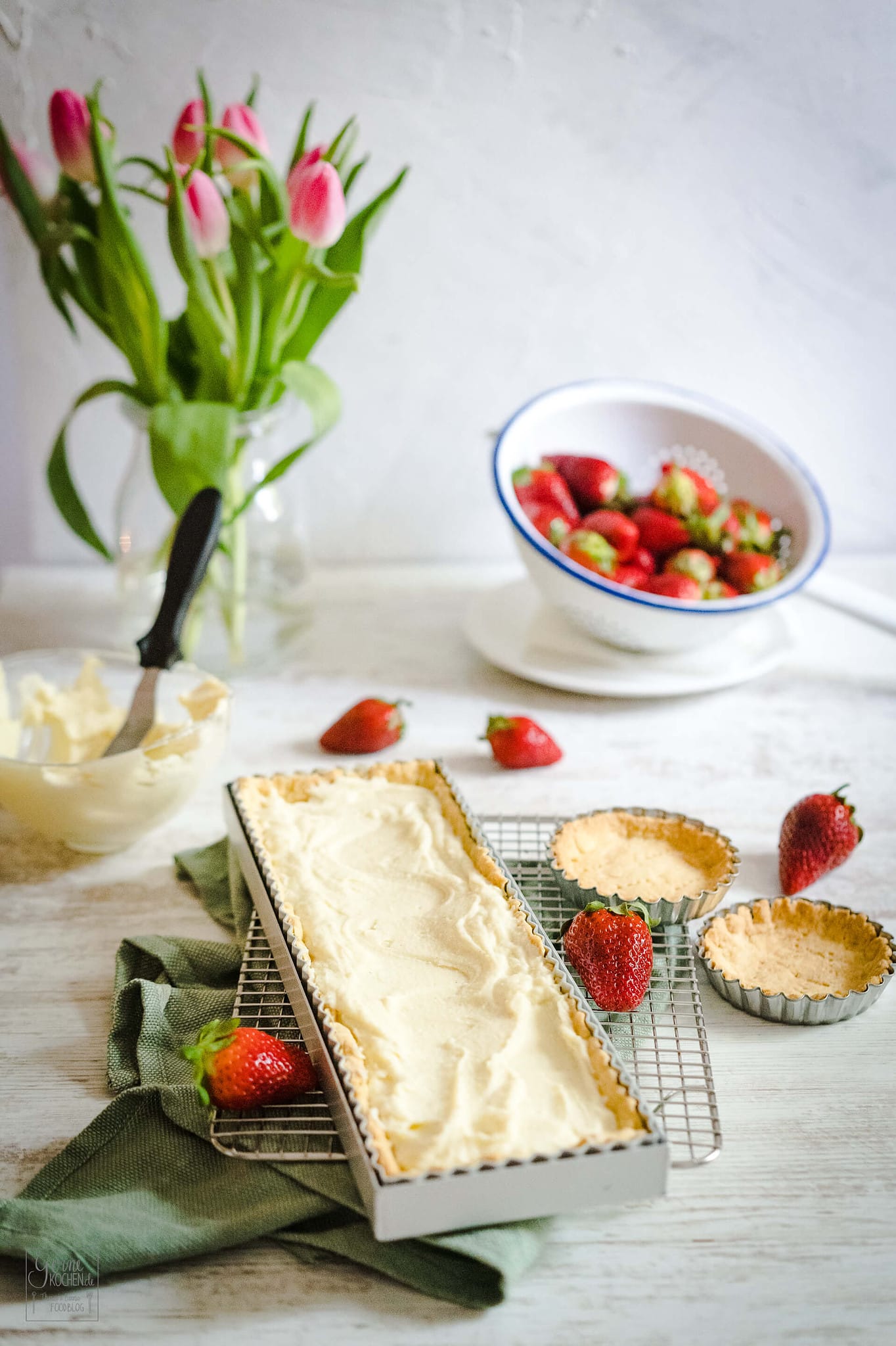 Erdbeertarte mit weißer Schokolade - Rezept von Gernekochen.de