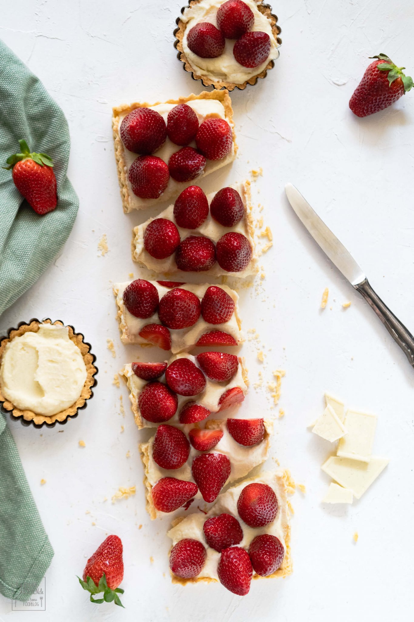 Erdbeertarte mit weißer Schokolade - Rezept von Gernekochen.de