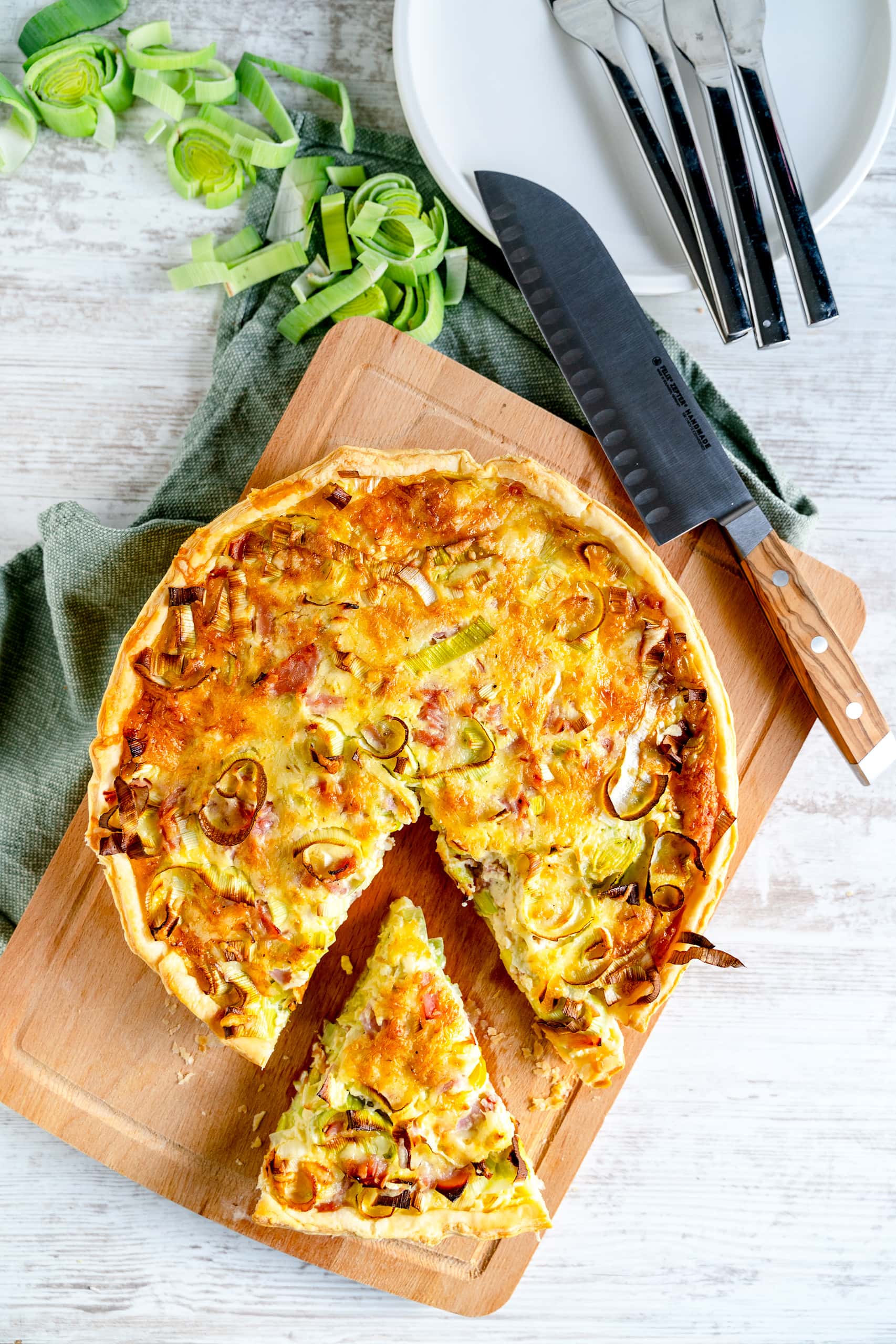 Einfache LauchSchinkenQuiche Rezept von Gernekochen.de