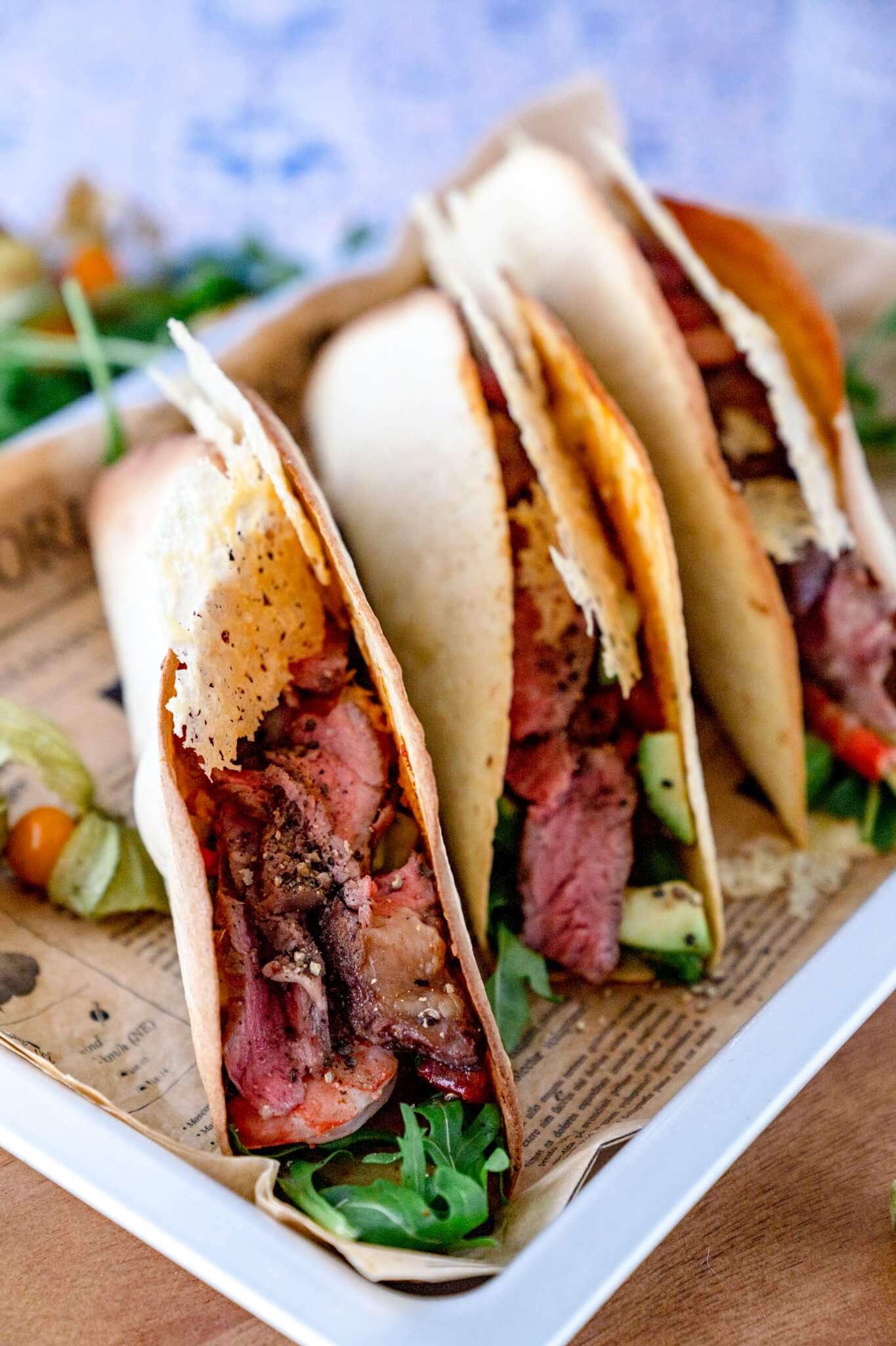 Surf and Turf Taco mit Entrecôte Der ultimative Grillgenuss