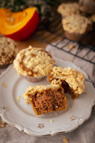 Streusel Muffins mit Kürbis