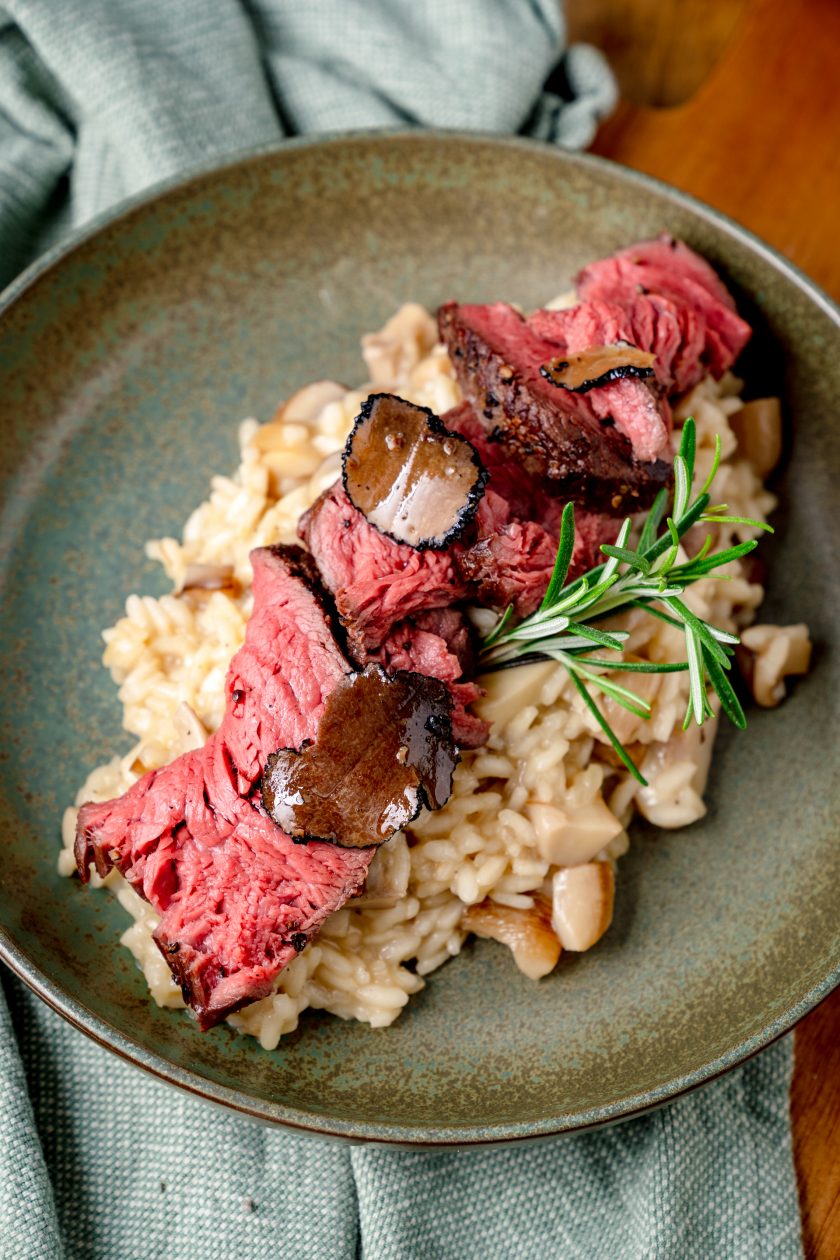 Trüffelrisotto mit Rinderfilet - Rezept von Gernekochen.de