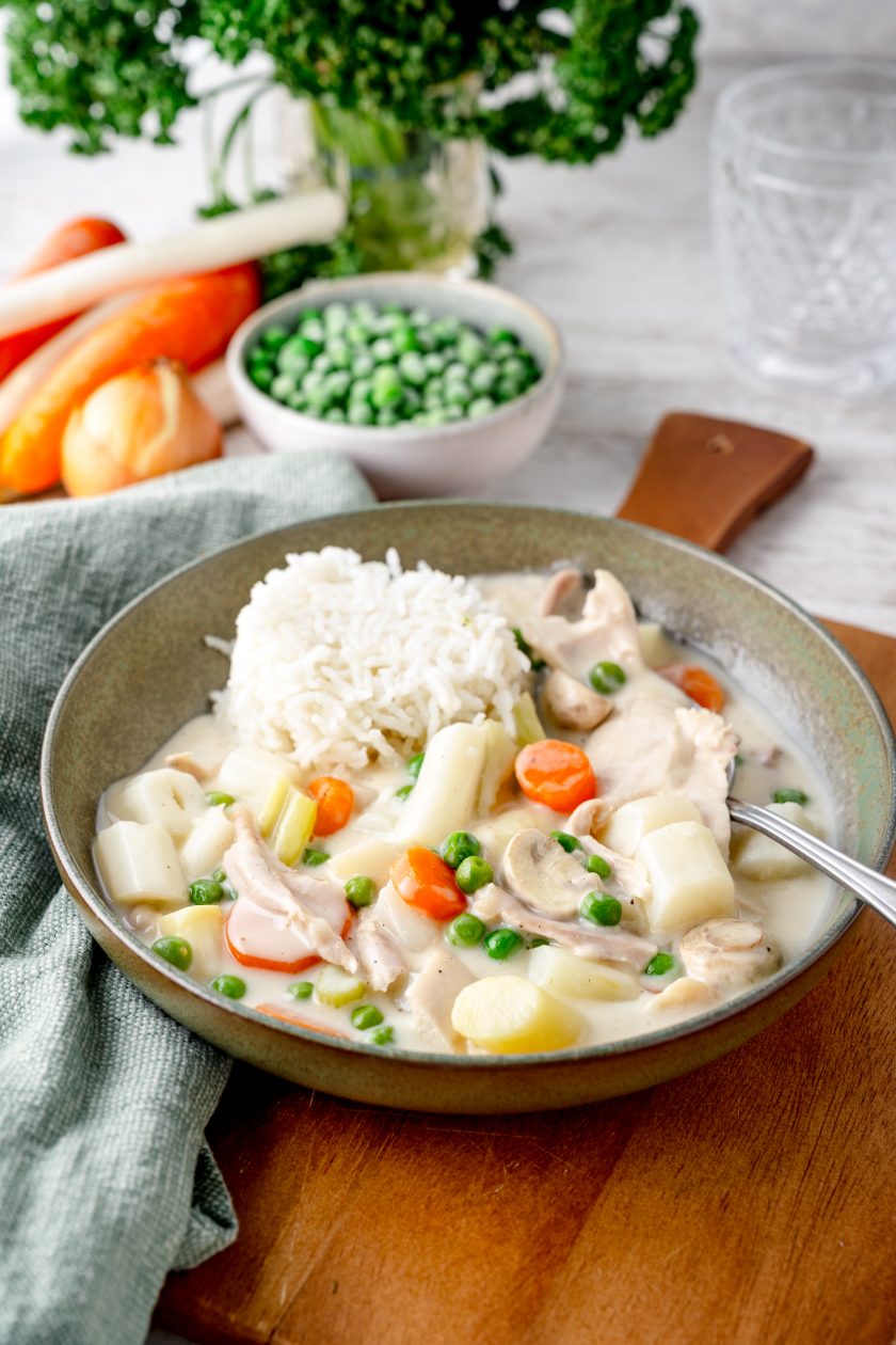 Hühnerfrikassee mit Spargel - Rezept von Gernekochen.de