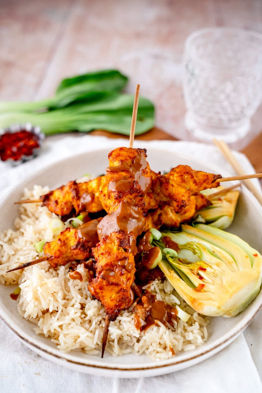 Saté-Spieße aus der Heißluftfritteuse