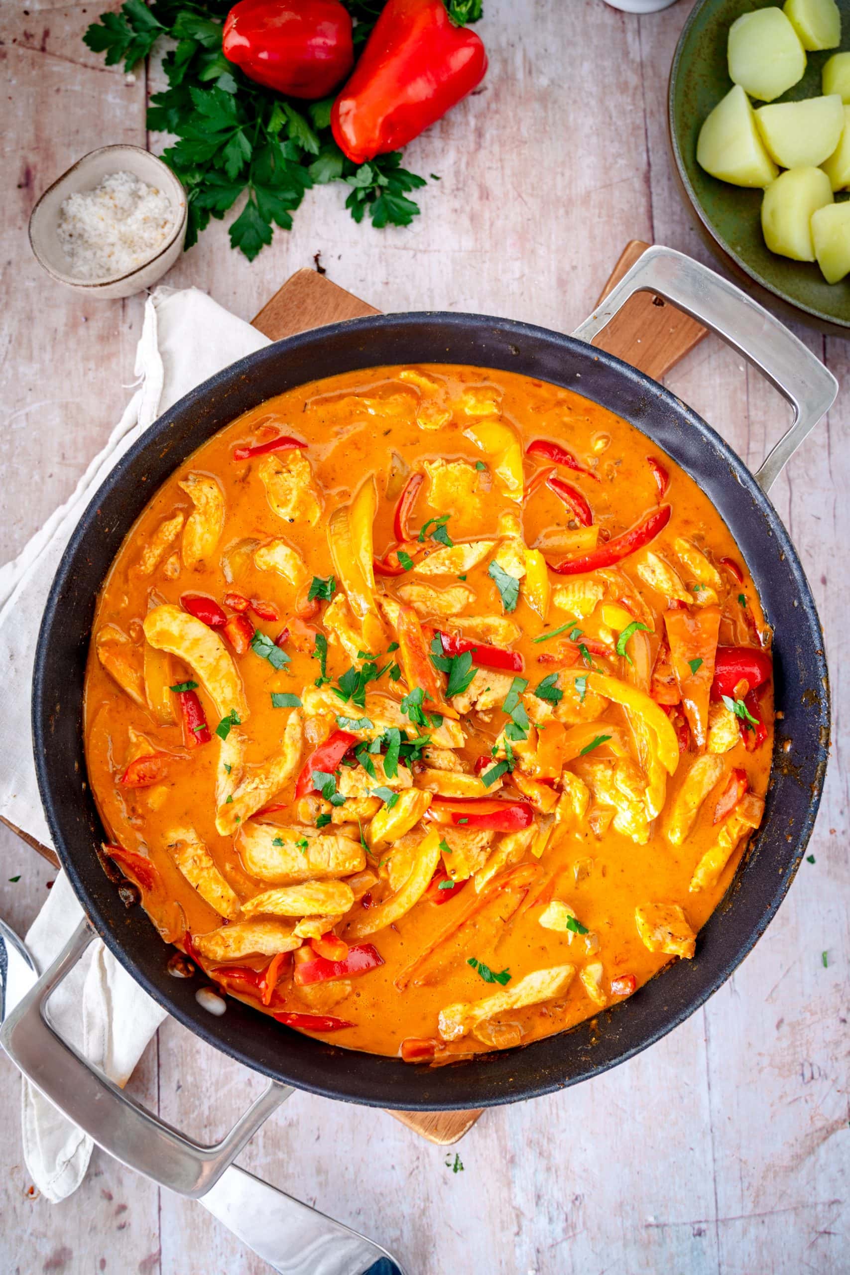 Paprika-Rahm-Geschnetzeltes