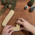 Schneideanleitung Laugengebäck Nikolausstiefel