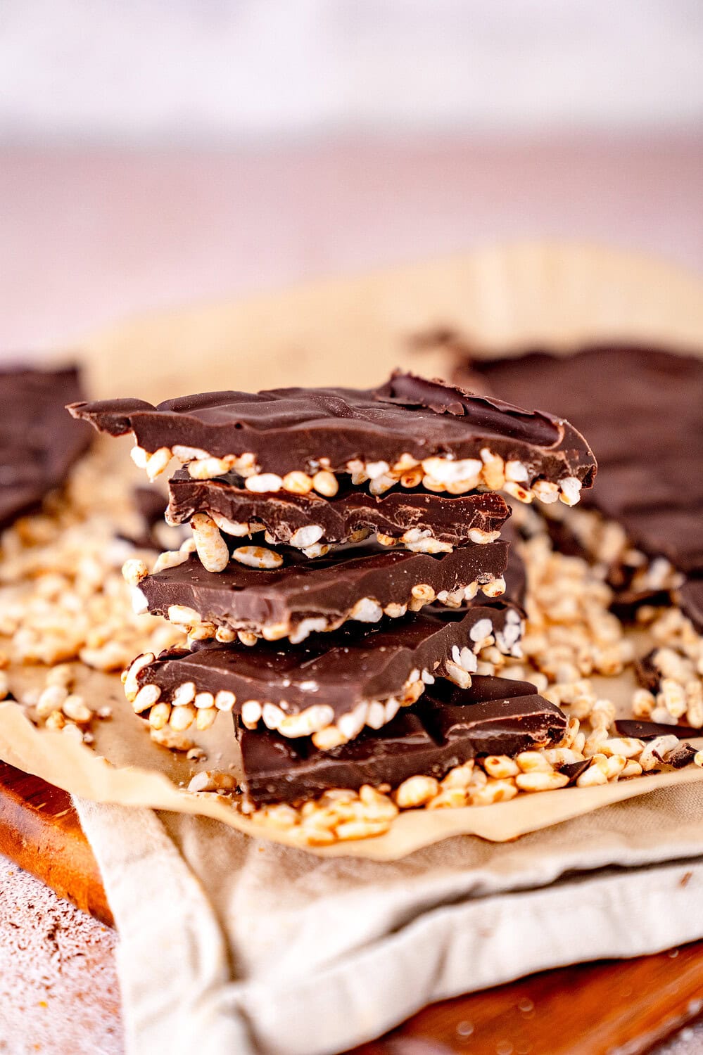 Delicious puffed rice chocolate from the hot air fryer, perfect for snacking.