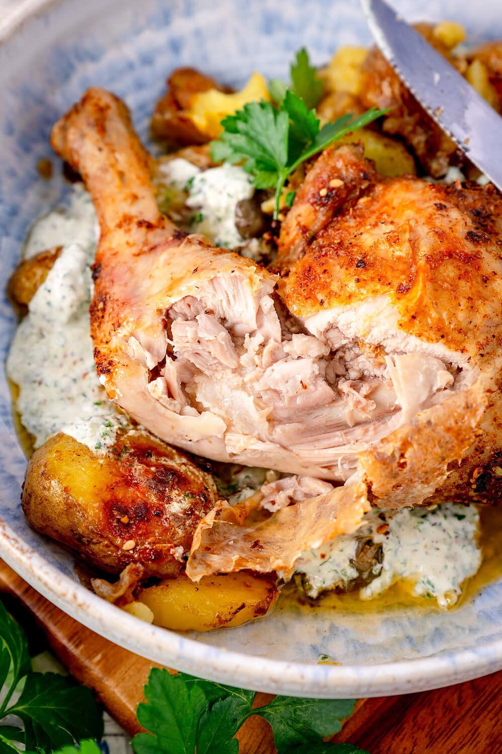 Za'atar Hähnchenschenkel Heißluftfritteuse